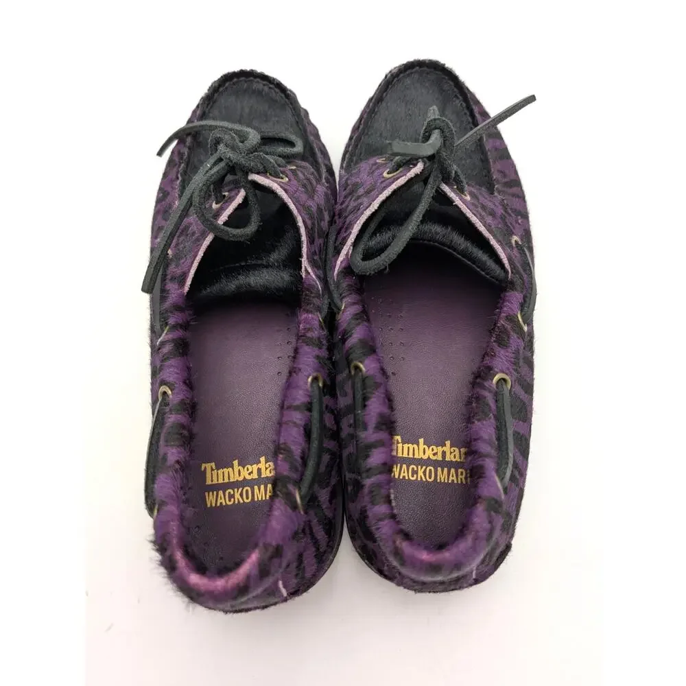 Timberland x Wacko Maria Boat Shoes Men's Purple/Leopard Size US9 EU43